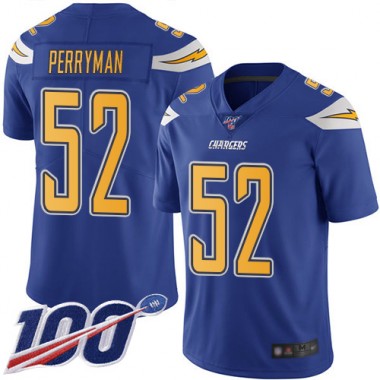 Los Angeles Chargers NFL Football Denzel Perryman Electric Blue Jersey Youth Limited #52 100th Season Rush Vapor Untouchable->youth nfl jersey->Youth Jersey